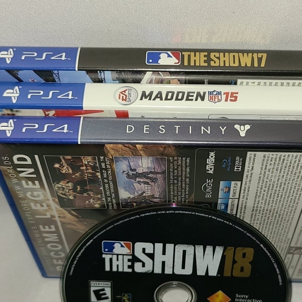 Ps4 Bundle Of 4 GAMES - Destiny/ The Show17,18/ Ma